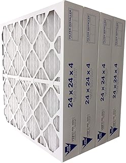 United Filter 24x24x4 MERV 11 Furnace Air Filters (Case of 4) - HVAC Filters Purify Air, Captures Bacteria, Airborne Dust, Pollen, Mould Spores & Smoke - Filters Made in Canada