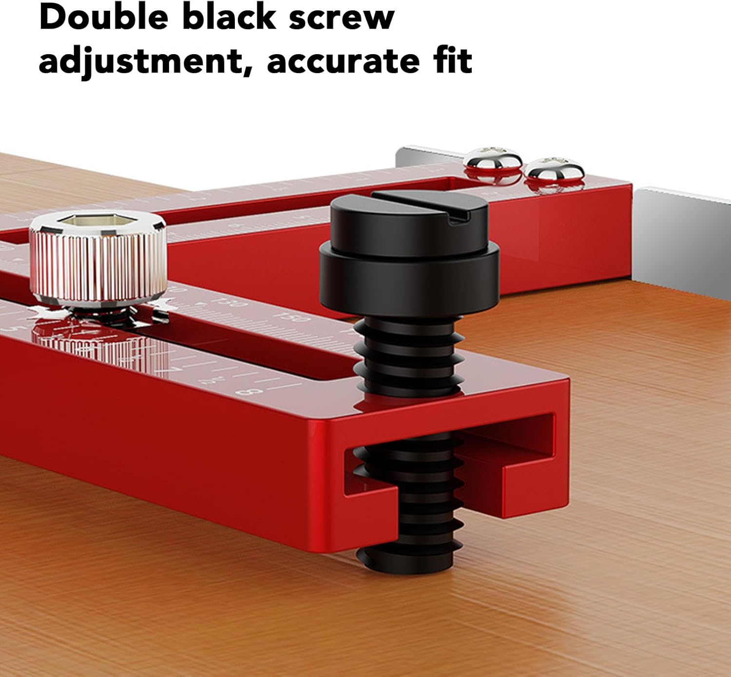 Adjustable Cabinet Hardware Jig Template Tool, Aluminum Alloy Handle for Drawer Woodworking Punch Position, Inch mm Sizes, Clear Marking, Accurate Movement, Easy Hole Control