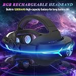 Head Strap Battery Pack for Meta Quest 3, with Extended 12000mah Battery Pack,with RGB Light(Compatible with Meta Quest 3S)