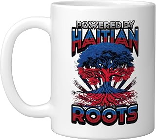 Haitian Flag Powered By Haitian Roots Haiti Ceramic Mug, White