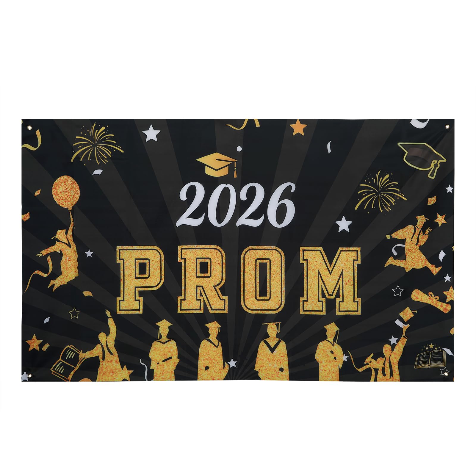 Prom 2026 Banner, Large Fabric Prom Night Banner, Class of 2026 Prom Decorations, Graduation Prom Party Decorations for Indoor Outdoor Use (180 * 115cm)