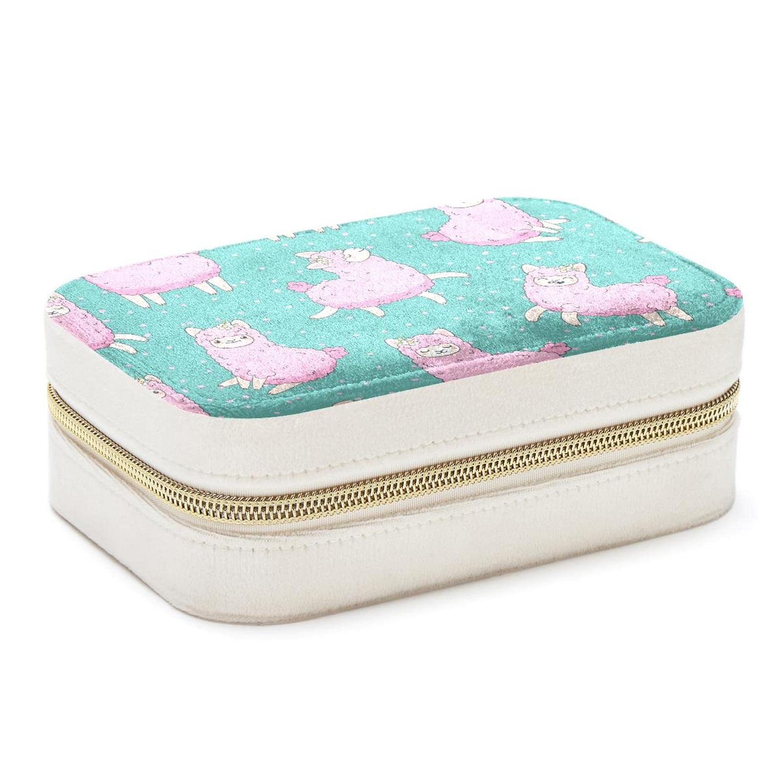 Boîte à bijoux alpaga portable rose idéale pour vos voyages et week-ends