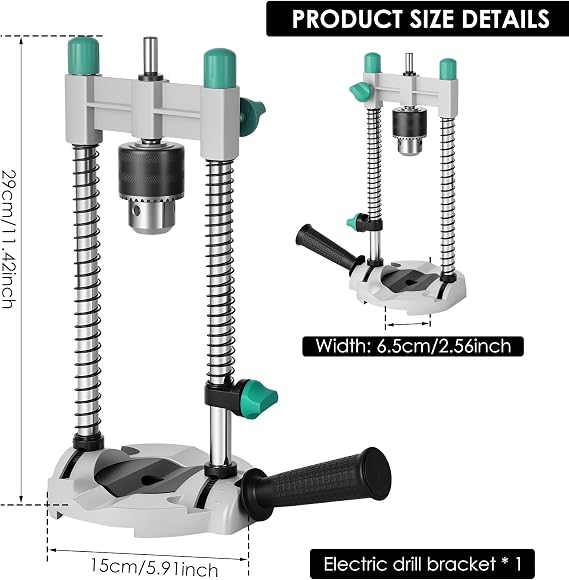 Multi Angle Drill Guide Multifunctional Drill Guide Stand Precise 45-90 Angle Electric Holder Stand Universal Drilling Jig Attachment Positioning Bracket for Electric .(green)