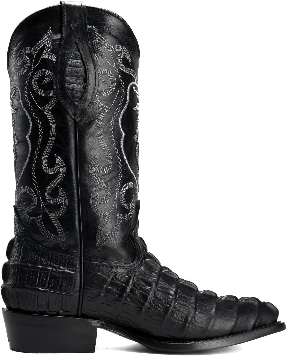Joe Boots 904 Classic Mens Western Boot Exotic Caiman Print Genuine Leather J Toe Leather Sole