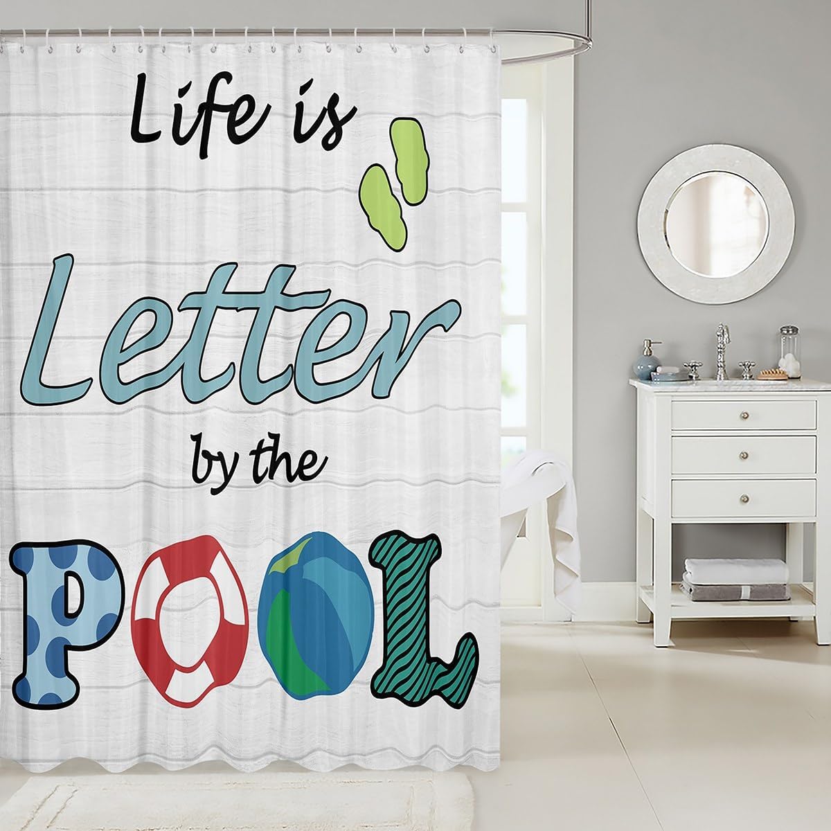 Feelyou Swimming Pool Print Fabric 72" x72 Kids Waterproof image 2