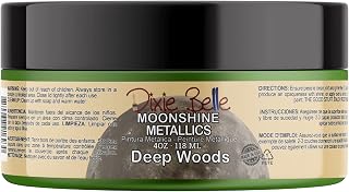 Dixie Belle Moonshine Metallics | Deep Woods (4oz) | Water-Based Shiny Chalk Mineral Paint | Metallic DIY Furniture Paint