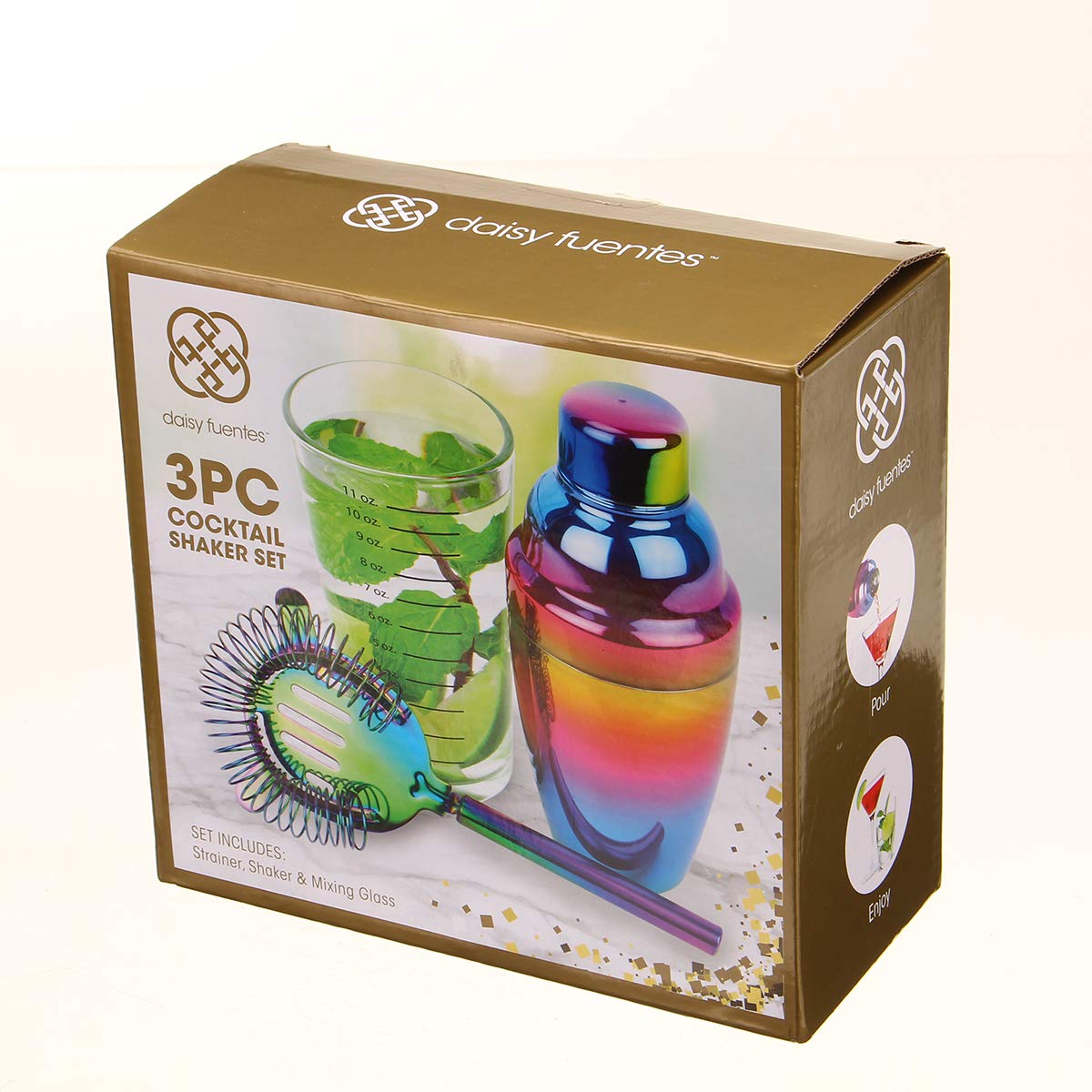 Conjunto De Barra De Barman Martini De Bebida De Coctelera De Cóctel De Acero Inoxidable De 11 Oz