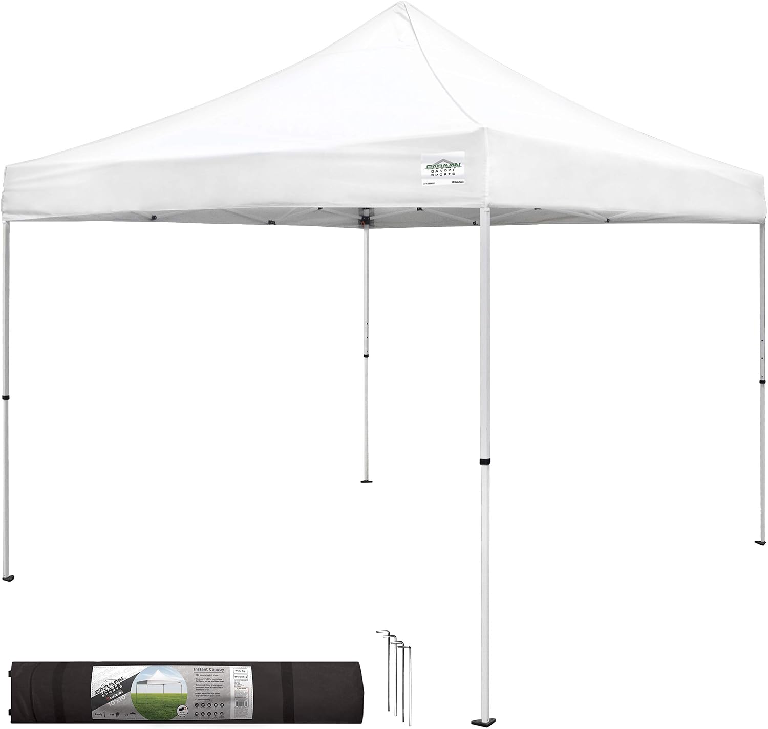 Caravan Canopy M-Series 2 Pro 10 X 10 Foot Straight Leg Canopy Kit, White