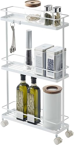 Yamazaki – Carrito de almacenamiento con ruedas para la cocina, estante organizador portátil Blanco,Negro -,https://www.amazon.com/dp/undefined