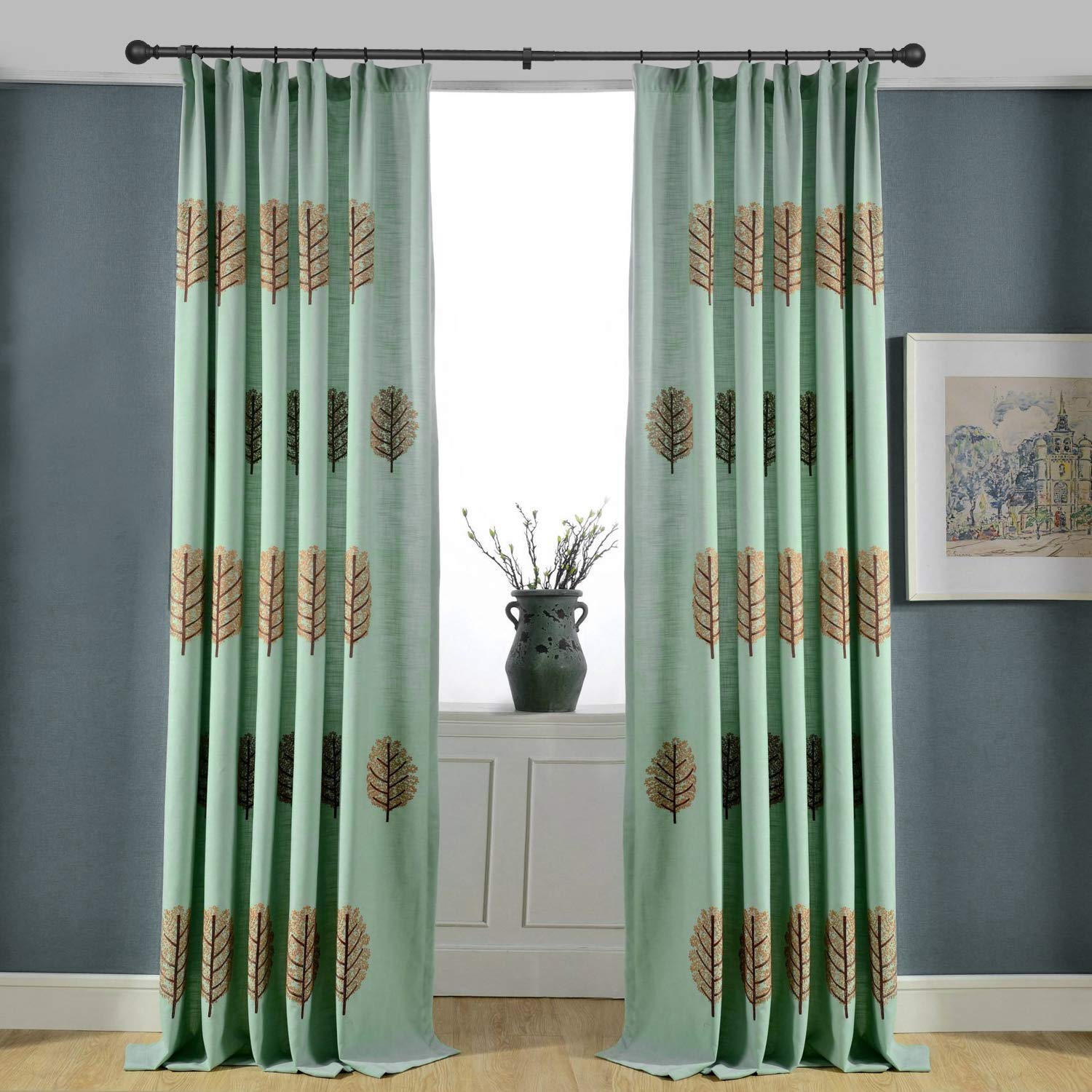 Terminali Decorativi Per Aste Tende In Alluminio - Forma Foglia, Adatti Per Aste 28 Mm, 2 Pezzi, Colore Nero - 5