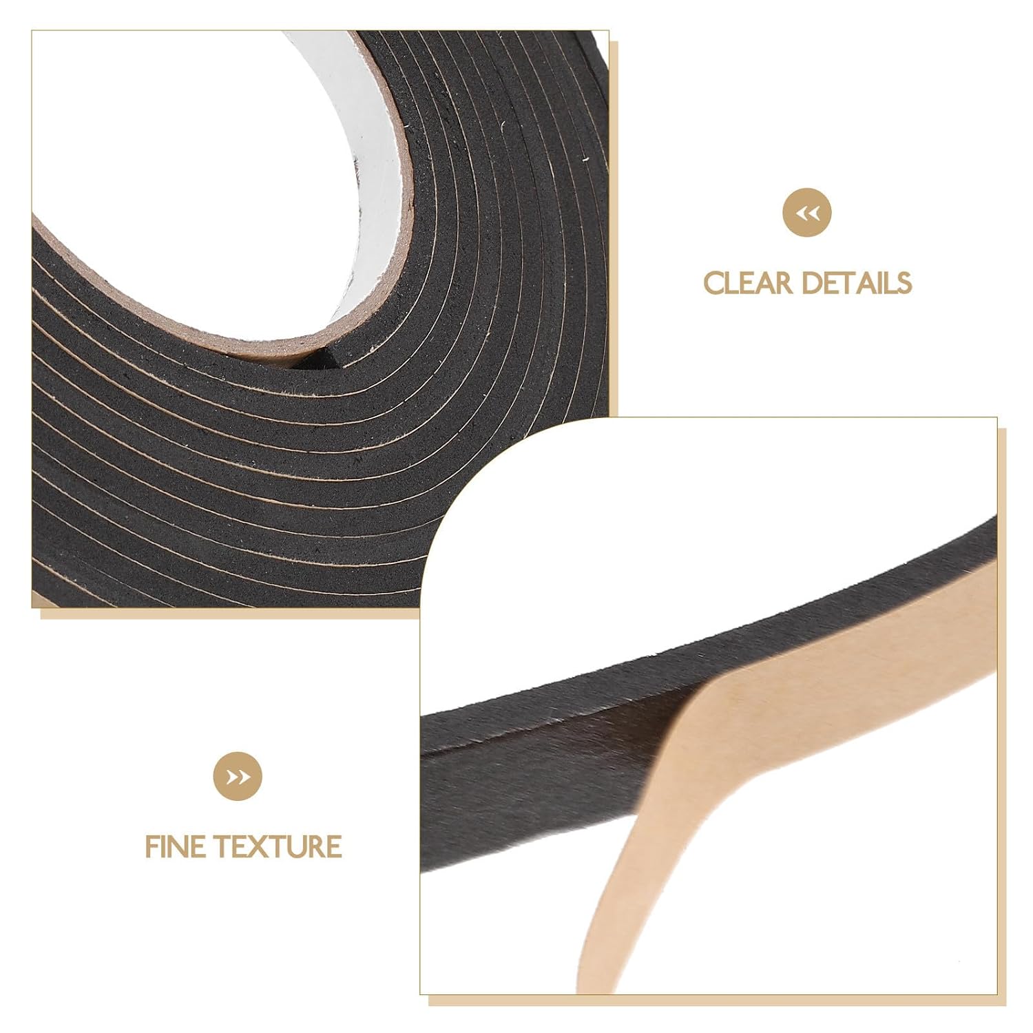 GANAZONO 3 Rolls EVA Adhesive Foam Weather Strips for Door Frames
