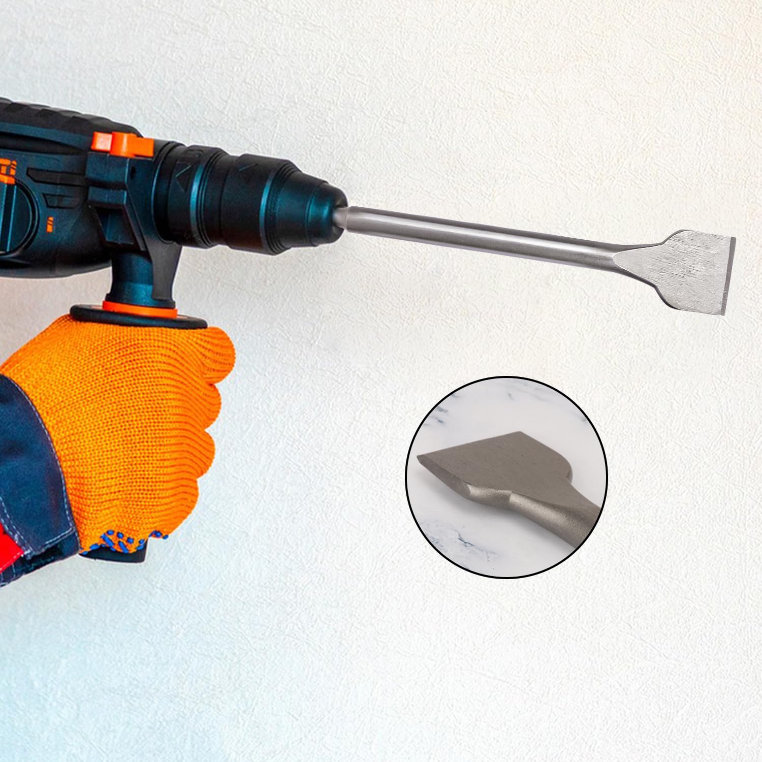 Juego de 6 cinceles SDS Plus con vástagos para mampostería y brocas de martillo de acero de 40 Cr superiores, perfecto para proyectos de mejora del hogar, mampostería y trabajos de piedra