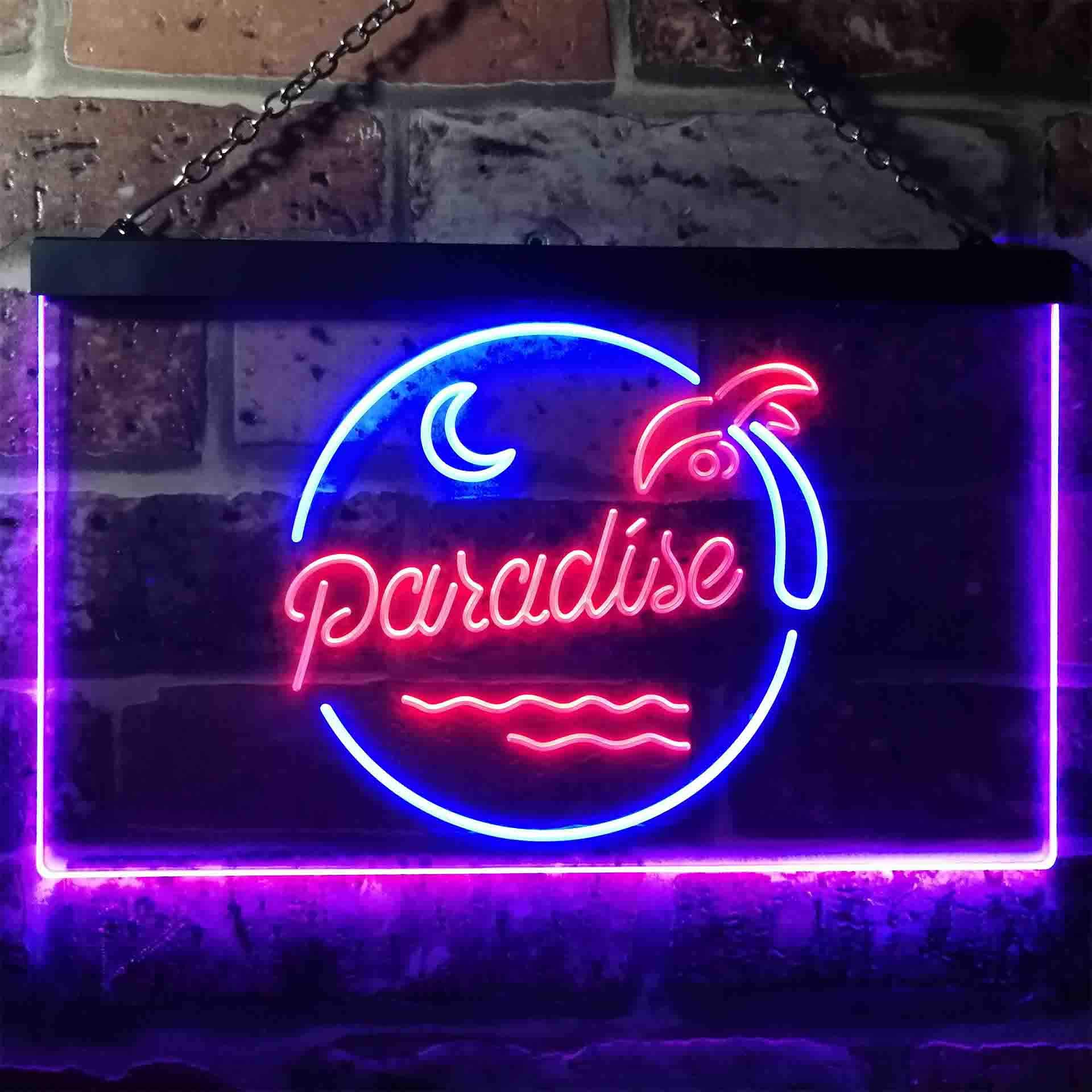 Paradise Island Room Display Dual Color LED Enseigne