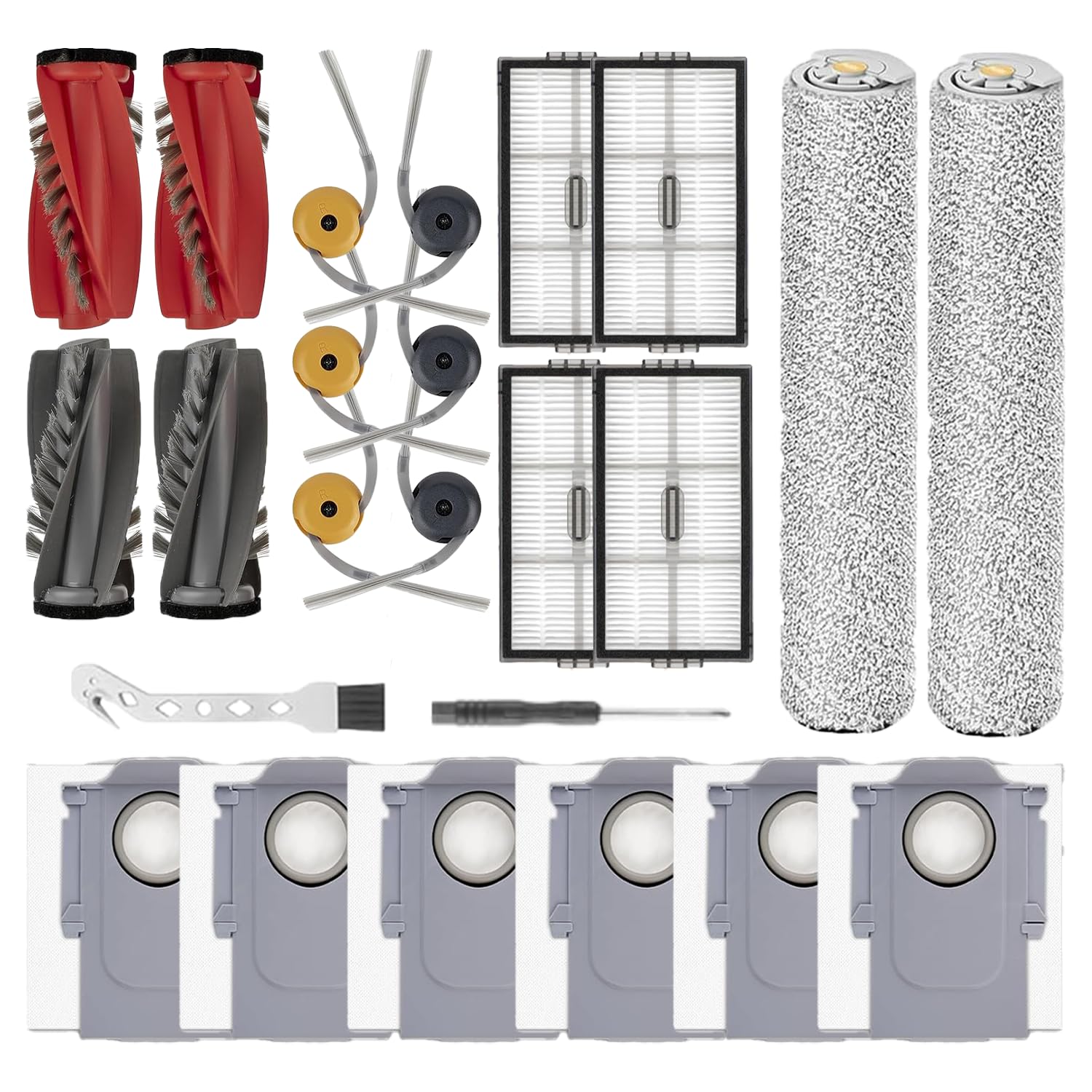 Lot de 22 pièces de rechange compatibles avec les accessoires Roborock