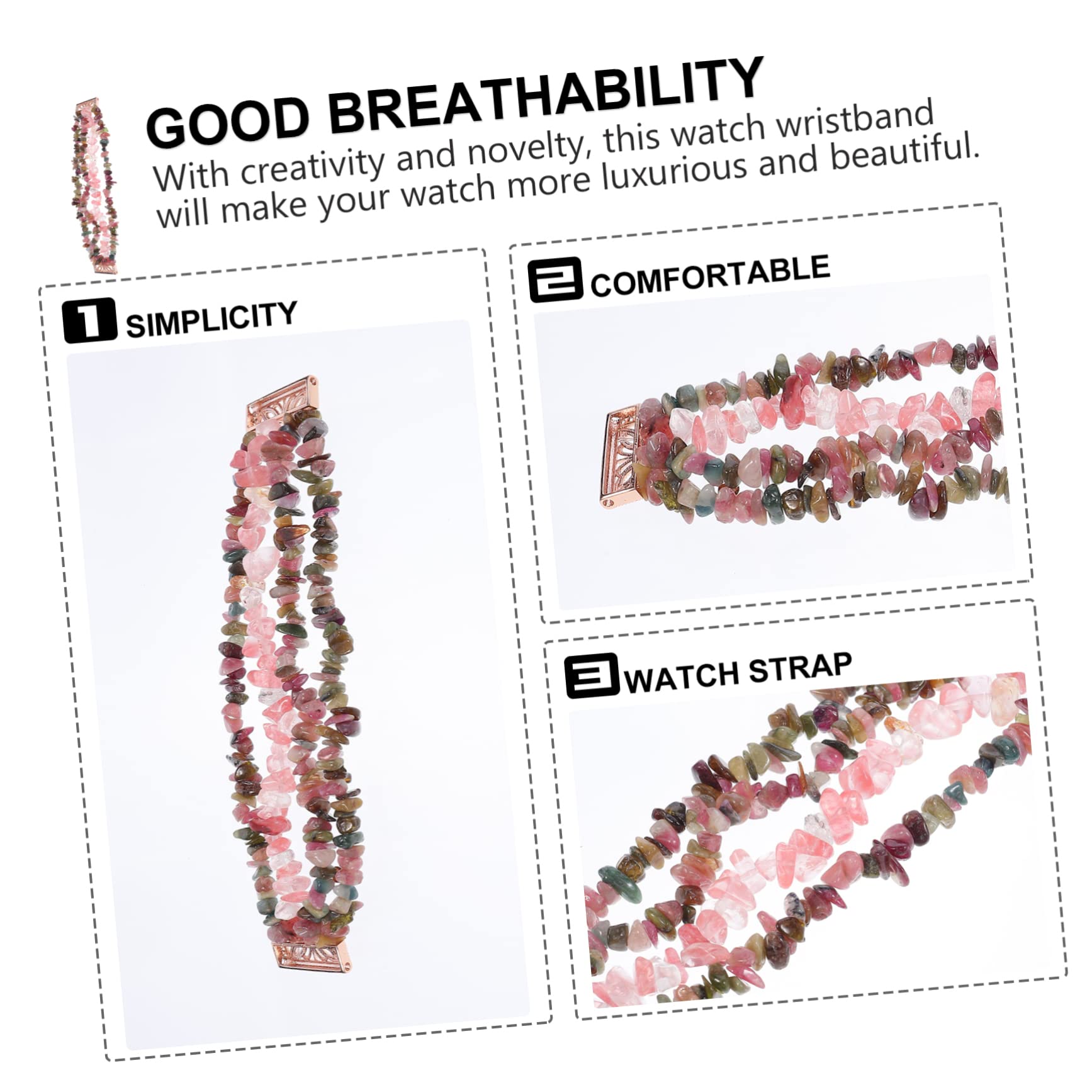 PartyKindom 2 Pezzi Cinturino Elastico Telaio Braccialetti Tribali Cinturino Elastico Cinturino A Sgancio Rapido Cinturino Per Braccialetto Pietra Naturale Cristallo