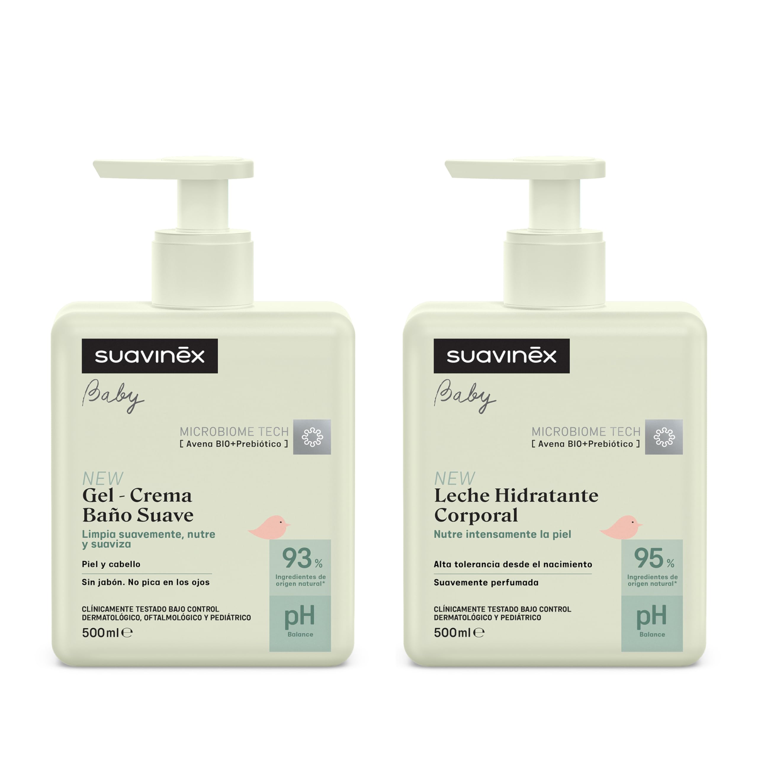 Suavinex, Pack Baby Gel Shampoo Gentle Skin and Hair, Soap-Free, 750 ml + Moisturizing Milk 750 ml, Suitable for Sensitive and Newborn Skin, 93-95% Ingredients Natural Origin — view 10