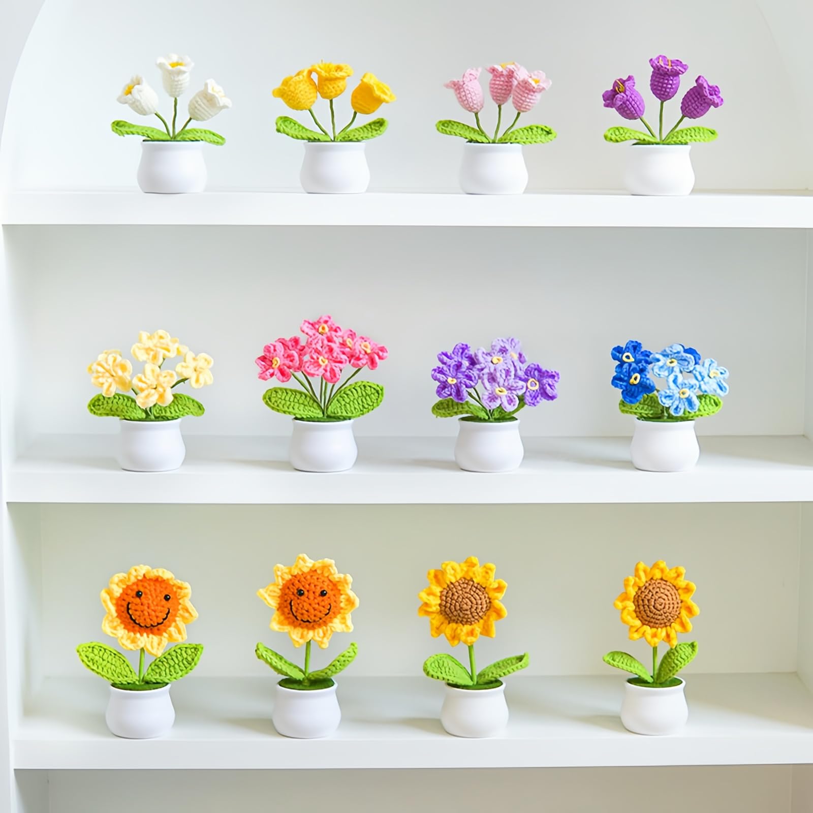 Amazon｜lamegret 編み物かぎ針編みデスクギフト スズランの花 鉢植え