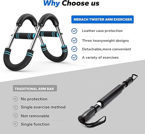 Miniatura 8 de Merach Entrenador de brazo Twister, barra giratoria de potencia ajustable, equipo de entrenamiento de pecho para hombres, máquina de entrenamiento