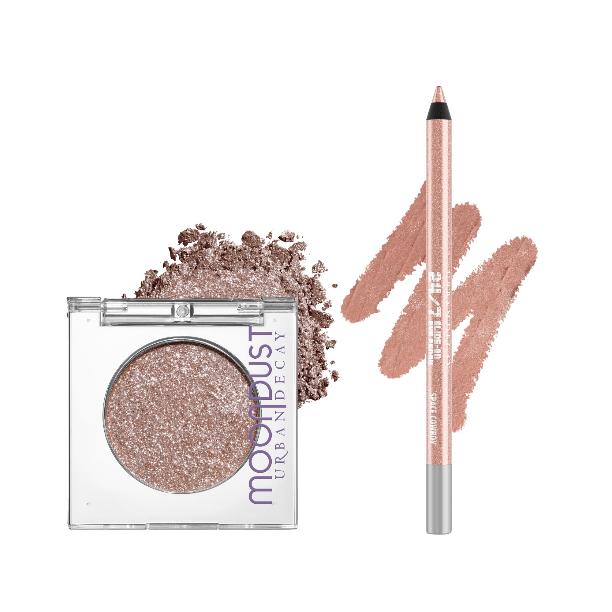URBAN DECAY Space Cowboy Eyeshadow Eyeliner Duo Set - Moondust Glittery Eye Shadow Champagne Gold Silver Sparkle -