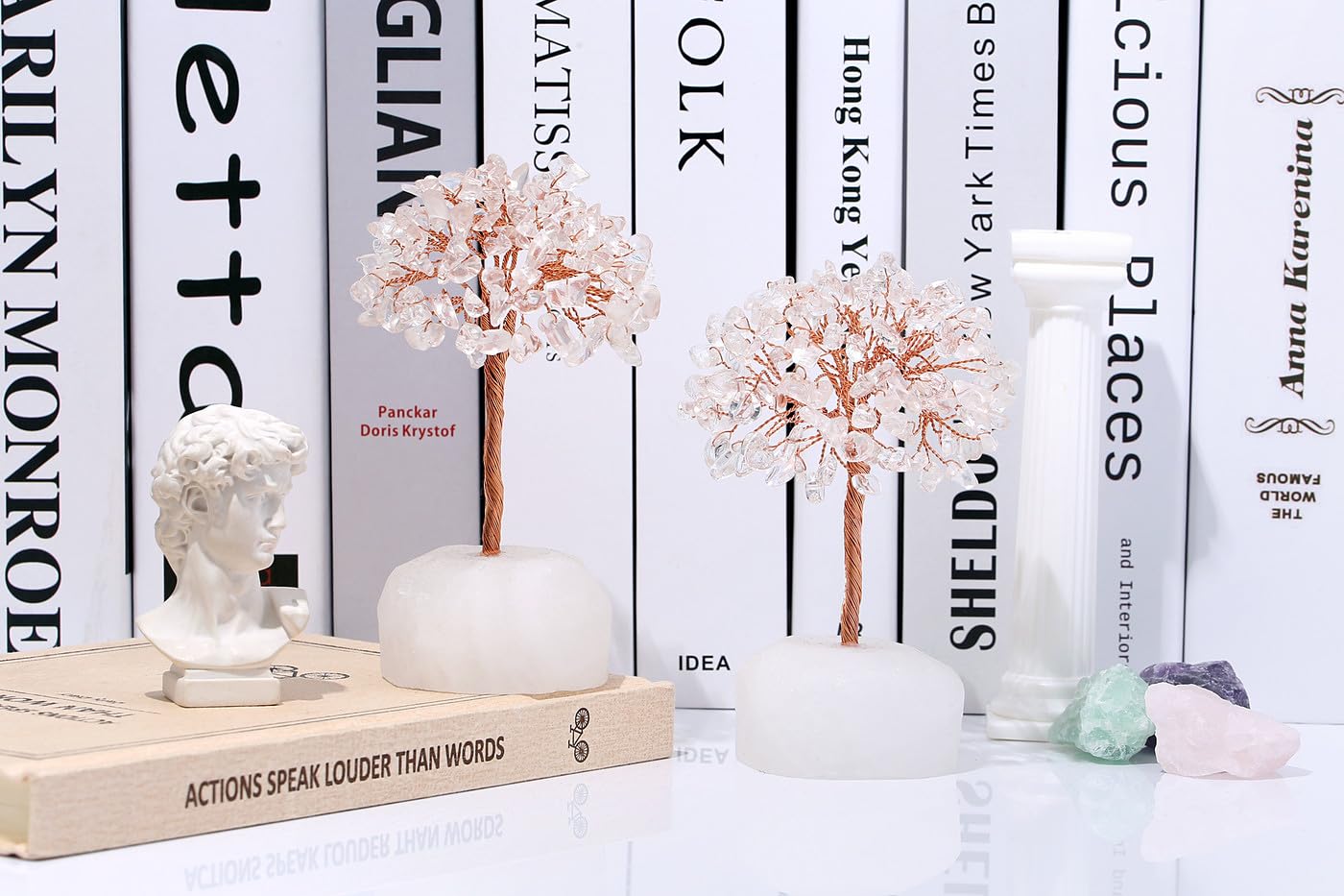 XIANNVXI Clear Quartz Tree Clear Quartz Crystal Tree of Life Healing Crystal Gifts Tumbled Gemstones Tree with Stone Base Reiki Feng Shui Lucky Tree Crystal Gifts - Image 3