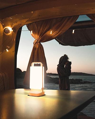 Miniatura 5 de Lepwings Linterna de campamento, linternas solares, luz de emergencia recargable, regulable, esencial para campamento con carga USB, linternas para