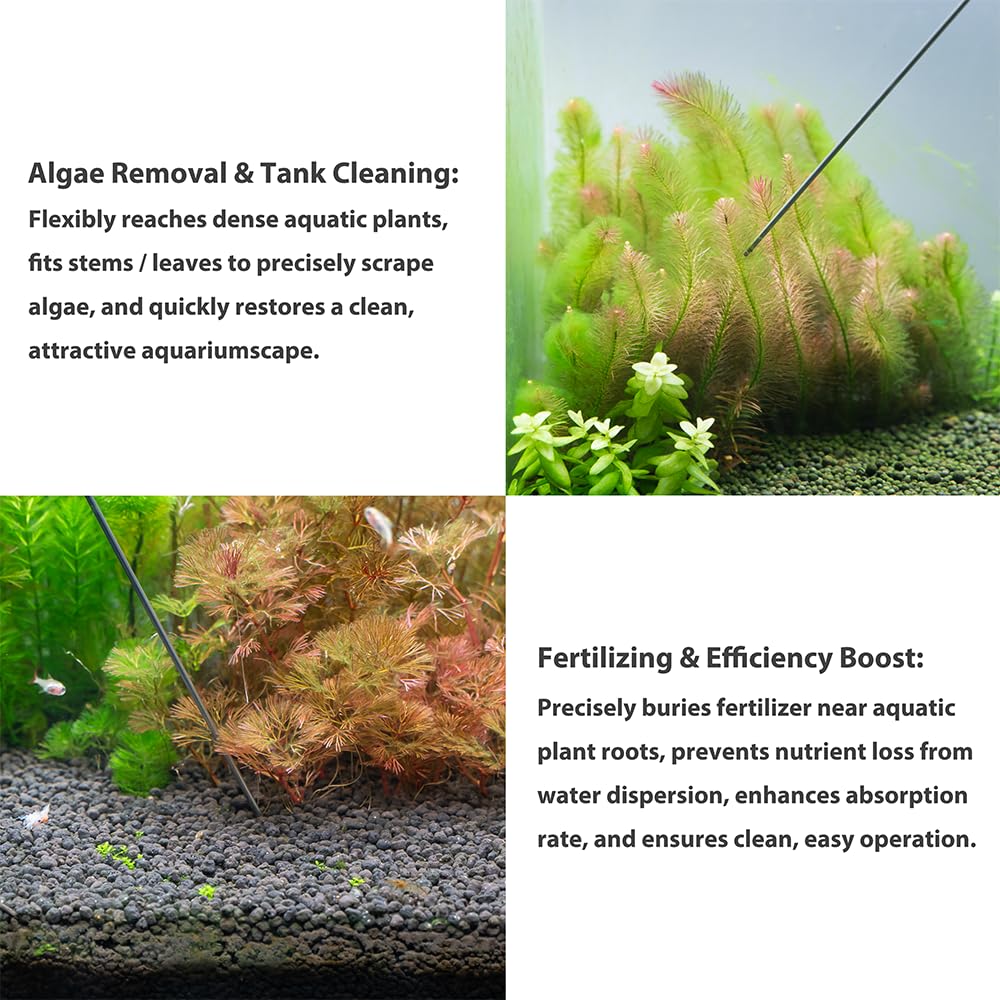 LINLAN Aquarium 40cm Acier Inoxydable Le kit d'aiguilles Longues en ，Comprend Une Aiguille Longue et Deux seringues (5 ML + 20 ML) pour la fertilisation et l'élimination des algues.