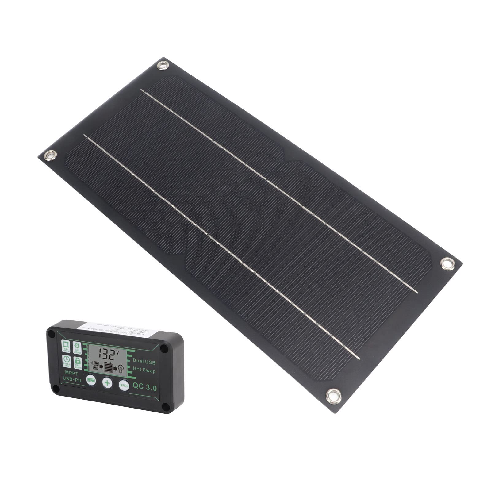 Jiawu Pannello Solare Monocristallino 600W, 18V per, Auto, Barca e Uso | Pannello caricabatteria solare con controller 100A, per , , agricoltura, esterno, campeggio
