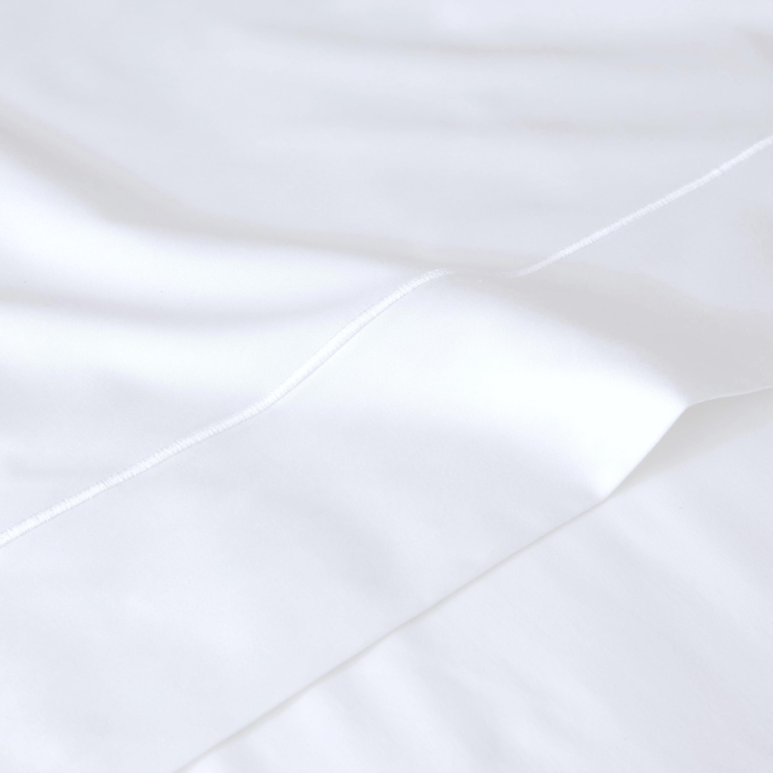 Juego de ropa de cama 100% algodón orgánico | 1000 hilos ultra lujo | Algodón certificado GOTS | Bordado guiado a mano | 1 funda de edredón y 2 fundas de almohada (doble, blanco)