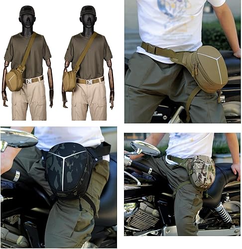 Miniatura 6 de Hdlsina Bolsa de pierna con caída de carcasa rígida reflectante a rayas en la cintura, ampliable, bolsa cruzada para viajes, deportes al aire libre,