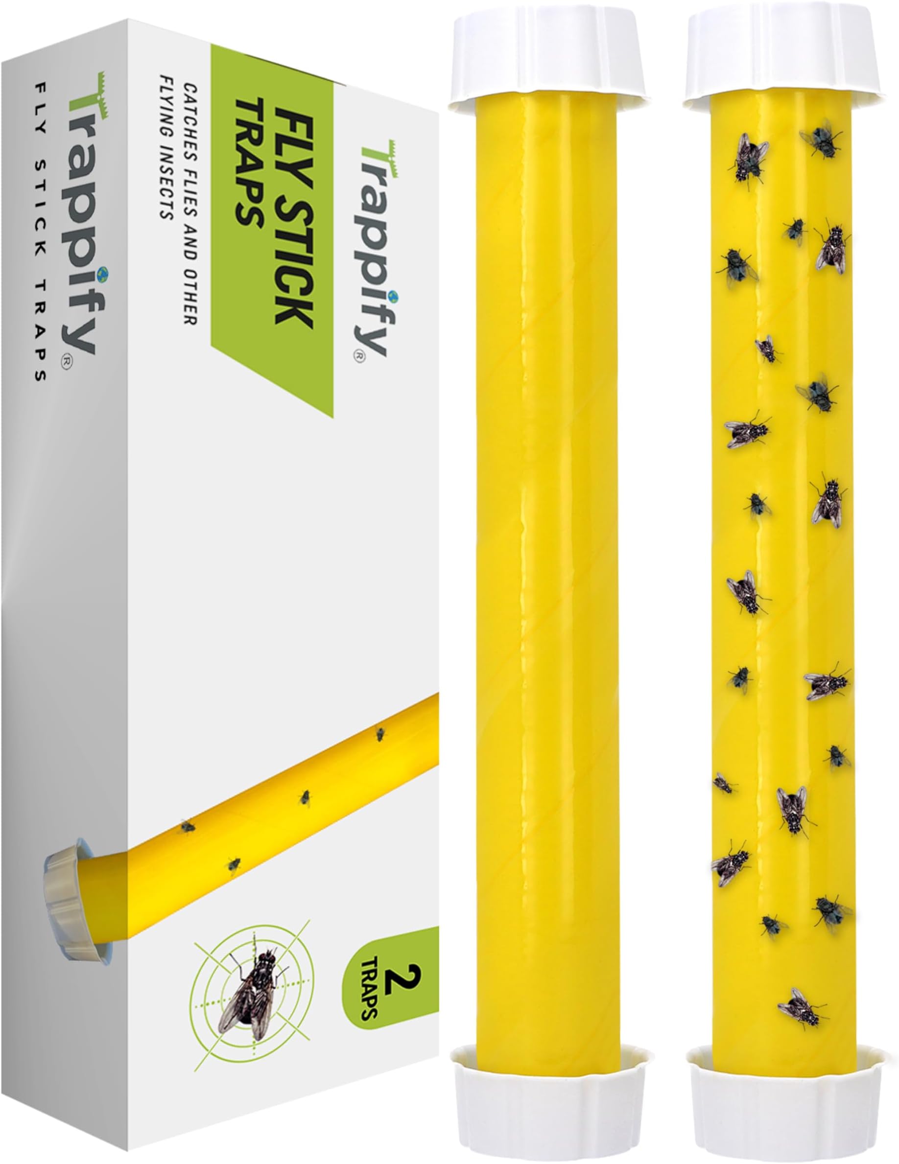 Trappify Hanging Fly Traps: Hanging Fly Trap for Indoor and Outdoor with Hanging Hook - Fly Catcher, Gnats, Mosquitoes and Flying Insects (2)