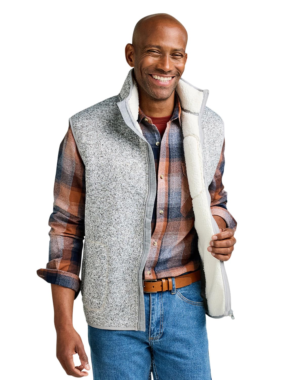 Pegasus Men's Sherpa Lined Gilet - Fleece - Grey - 2XL