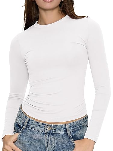 Long Sleeve Shirts for Women Fall Fashion Basic Crop Top
