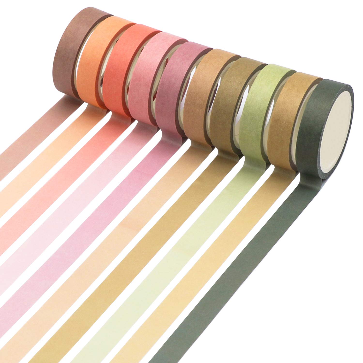 Knaid Zestaw 40 rolek cienkiej taśmy Washi, dekoracyjne taśmy papierowe o szerokości 10 mm, do scrapbookingu, sztuki i rękodzieła, dziennika kuloodpornego, planera, dziennika śmieci, notatników