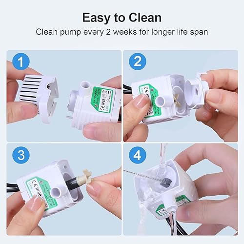 Miniatura 5 de Bomba de fuente de agua para gatos, bomba de fuente de agua para mascotas, solo compatible con fuente de agua K15 de 84 onzas2.5 L, repuesto de