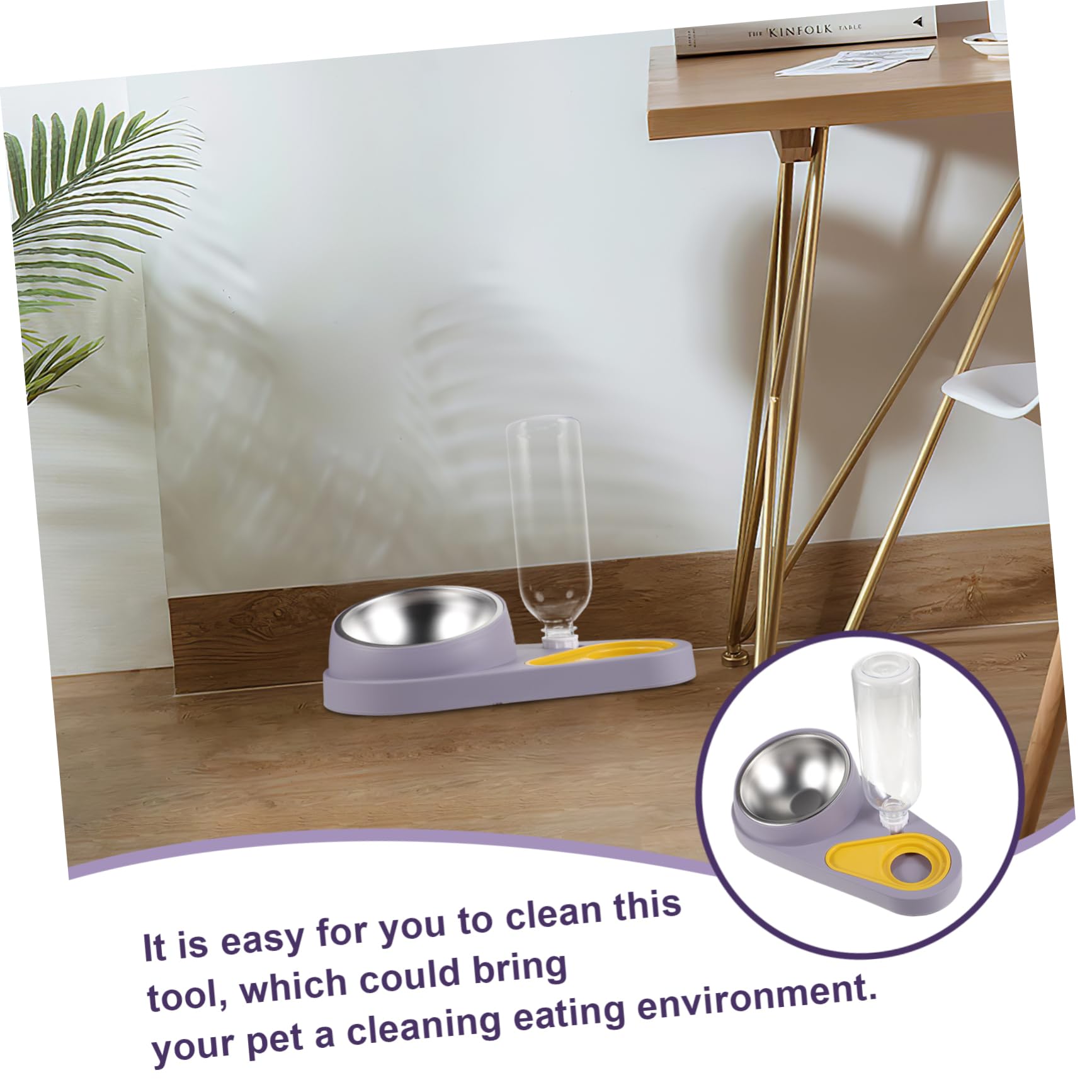 POPETPOP Pet Feeder Water Dispenser Skid Dog Bowl for Cats Dogs Convenient Automatic Pet Food and Water Bowl Durable Lightweight Design