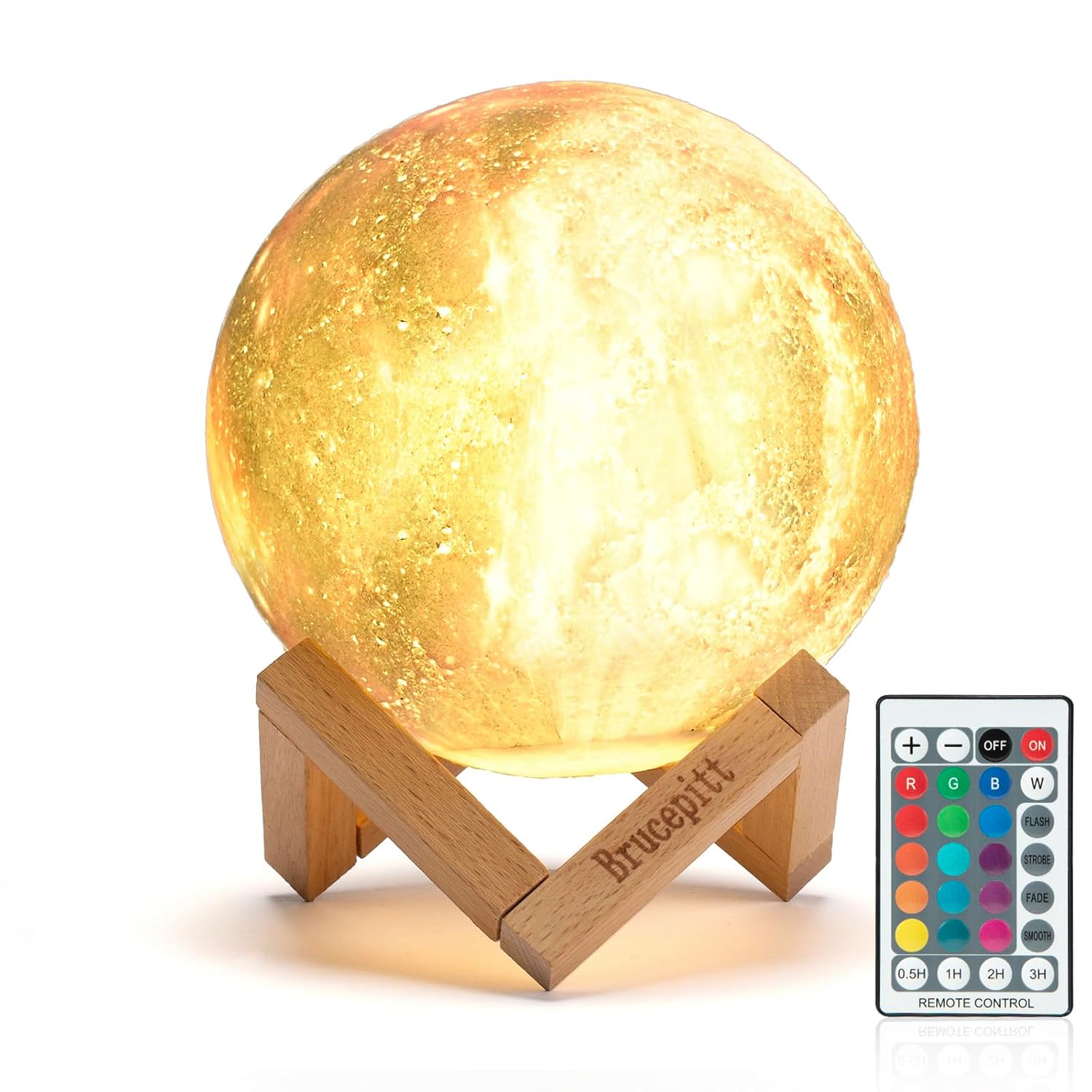 Brucepitt Moon Lamp Galaxy Lamp Upgraded Timing 7 1 Inch 16 Colors 3D Moonlight Galaxy Light Moon Night