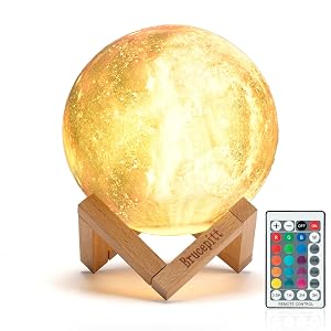 Brucepitt Moon Lamp Galaxy Lamp Upgraded Timing 7 1 Inch 16 Colors 3D Moonlight Galaxy Light Moon Night