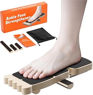 Ankle Balance Board, Solid Wood with Non-Slip Surface & "TOES" Design - Single Leg Stability Trainer for Ankle Support, Foot Strengthening, Balance Exercises