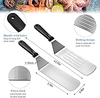 Vista 2 de Flat Top Griddle Accessories Set for Blackstone and Camp Chef, Professional Grill Spatula Set with Burger Spatulas Scraper, BBQ Tool Griddle