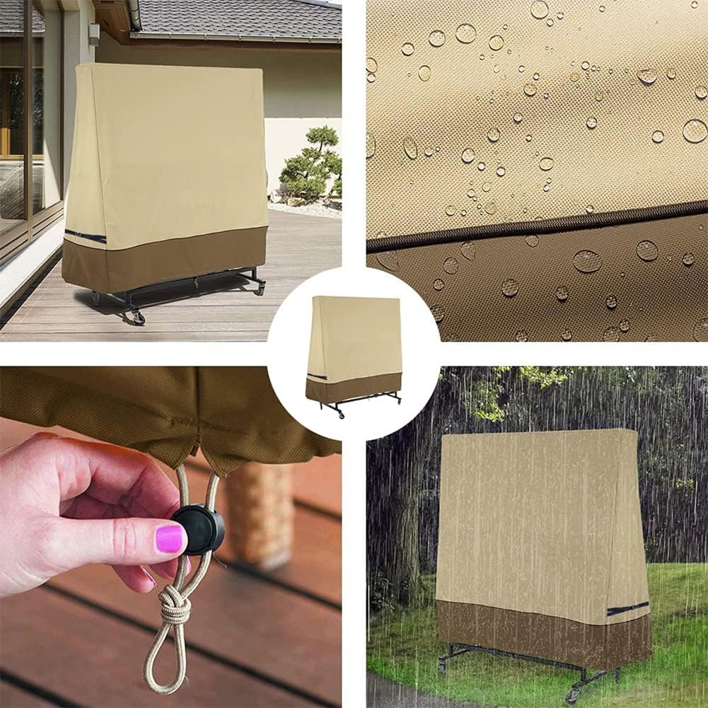 Copertura Tavolo da Ping Pong, Pieghevoli 420D Oxford solare resistente Impermeabile Antipolvere Anti-UV antivento antistrappo protettivo con Cerniera, Per Interno/Esterno