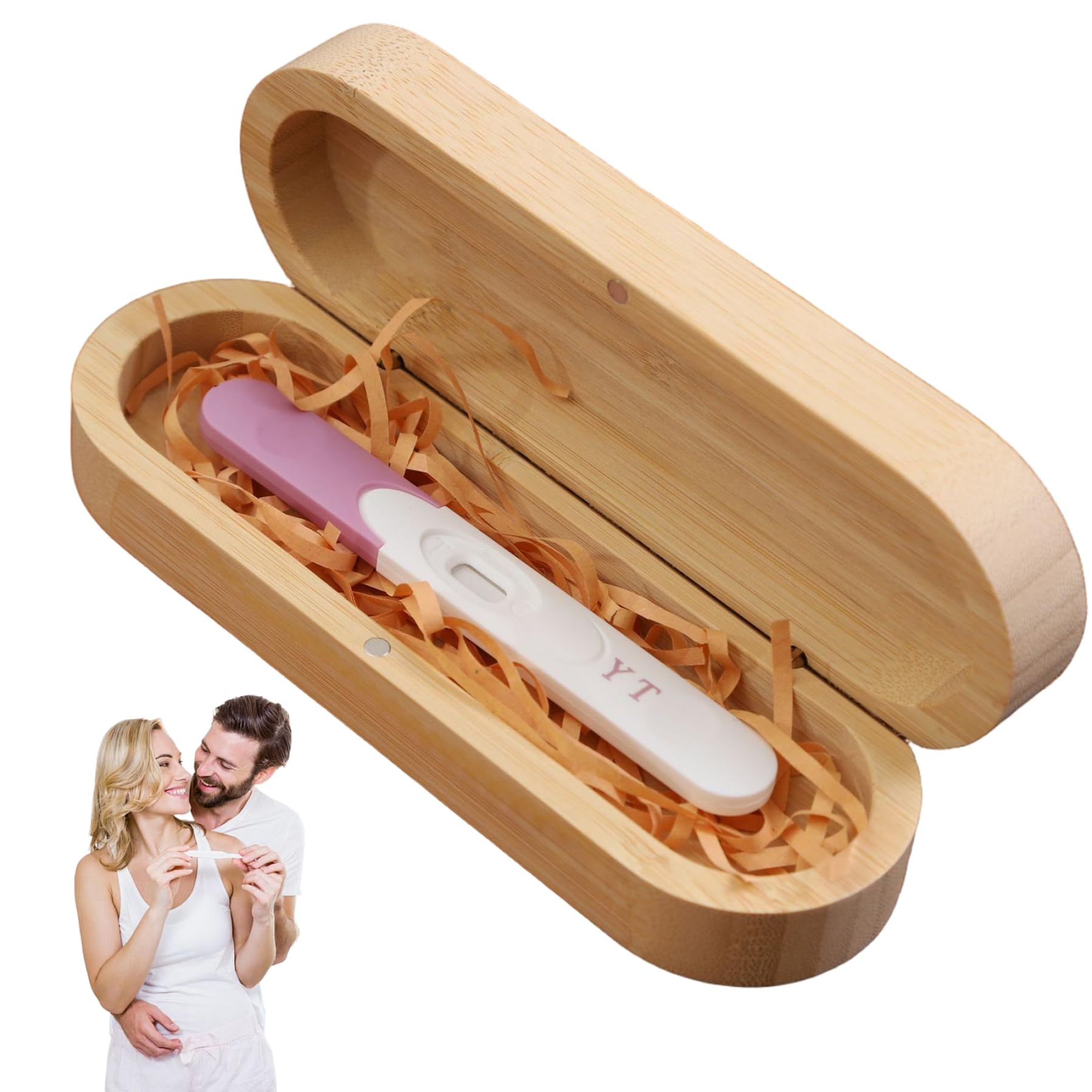Boîte d'annonce de bébé en bois avec aimant pour cacher le test