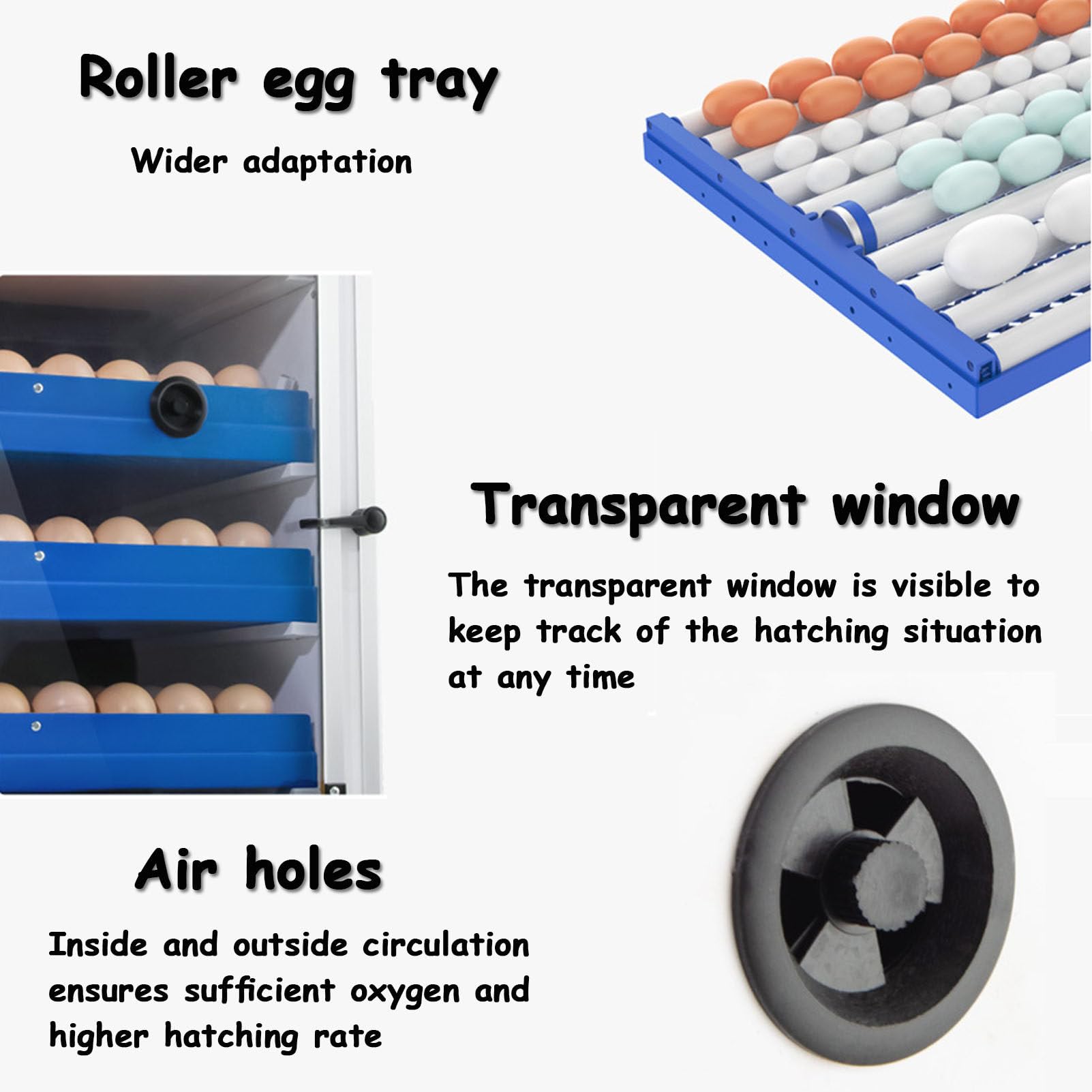 Incubadora de huevos para incubar, incubadora de huevos con volteo automático de huevos y adición automática de agua con ovoincubadora, incubadora de huevos para incubar huevos de pollo,272Eggs