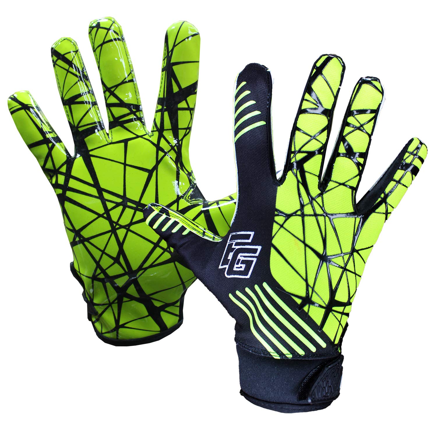Eternity Gears Football Gloves - Tacky Grip Skin Tight Adult Football Gloves - Enhanced Performance Football Gloves Men - Pro Elite Super Sticky