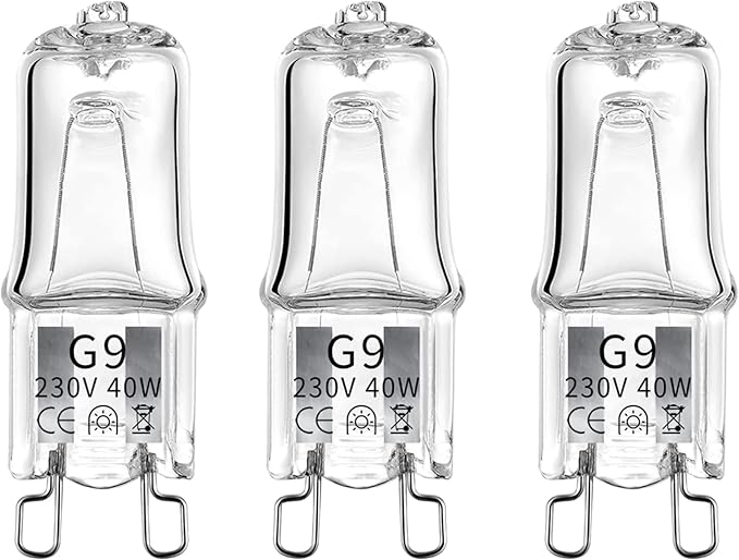 MSC 3 x 40w G9 Halogen Oven Bulbs Suitable for Oven, Salt Lamp, Lava
