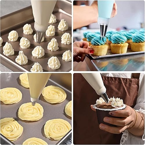 Miniatura 10 de Bolsas de silicona para repostería, 3 tamaños, 12 pulgadas, 14 pulgadas, 16 pulgadas cada una, 2 bolsas reutilizables para pastelería para hornear,