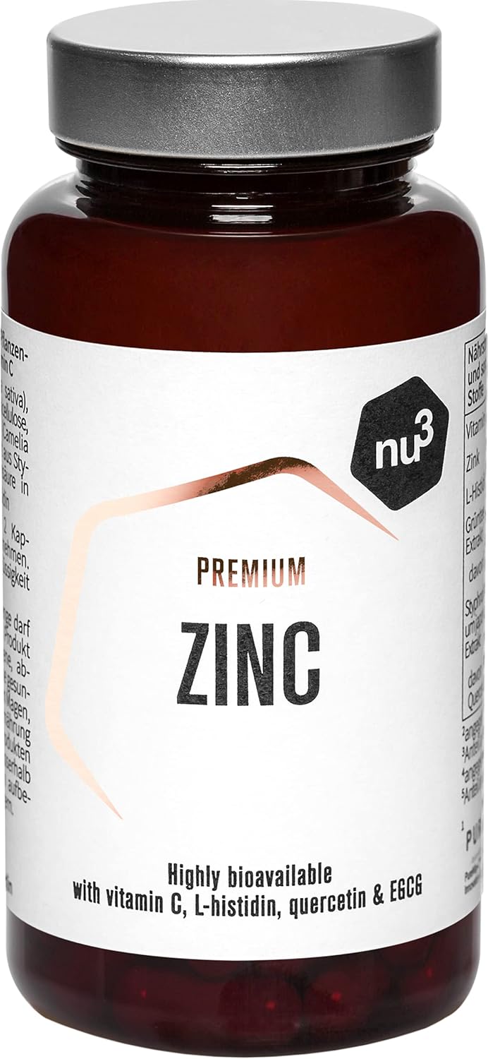 nu3 Zinc Premium Complement Alimentaire Zinc et vitamine C Zinc Hautement Biodisponible