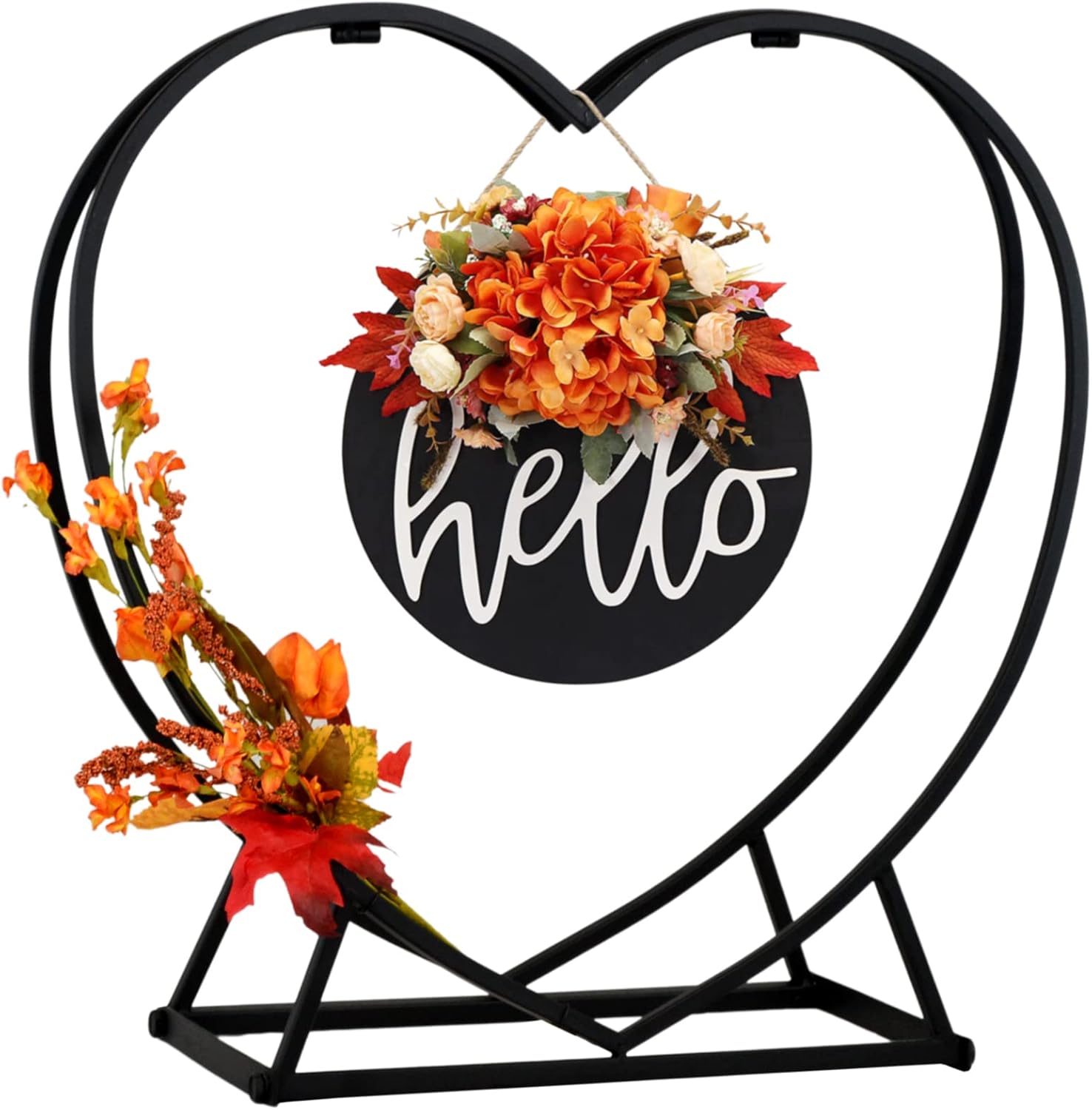 Westcharm 21.5" Metal Heart Shaped Firewood Log Rack | Black Firewood Holder Storage Rack | Fireplace Wood Storage Shelf for Outdoor Indoor Décor - Small
