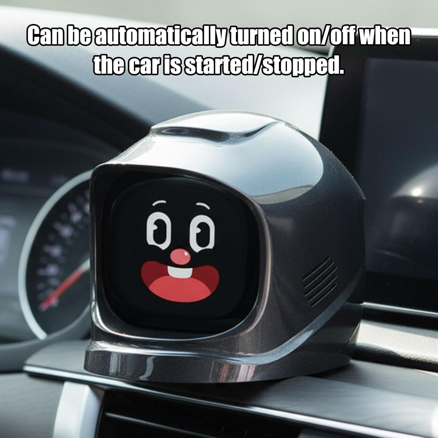 Car Robot Dashboard, Smart Car Emotional Companion Decoration with 52 Animated Expressions, AI Robot Dashboard Companion with Speakers, Smart Car Electronic Pet Kit for All Cars (Black)
