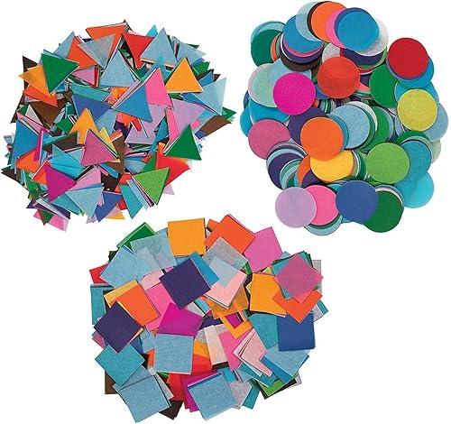 Spectra Surtido de formas de tejido sangrante, 25 colores surtidos, tamaños y formas surtidos, 1.1 libras.