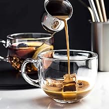 Glass Mugs with Handle, Soup Bowl - Pack of 4, Clear, 480 ml